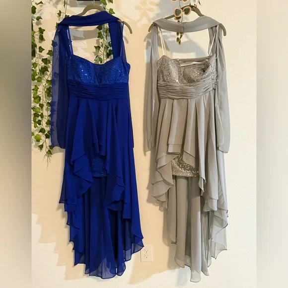 Dancing Queen sequins Gowns for wedding, prom, formal event etc NWT blue or gray - Picture 2 of 12